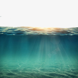 蓝色海底世界阳光下的水面高清图片