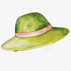 防晒帽绿色帽子矢量图高清图片