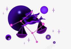 天秤座背景紫色天秤座高清图片