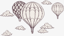 旅游热气球手绘风卡通热气球矢量图高清图片