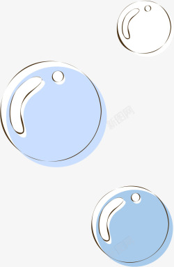 矢量线条球蓝色泡泡漂浮高清图片