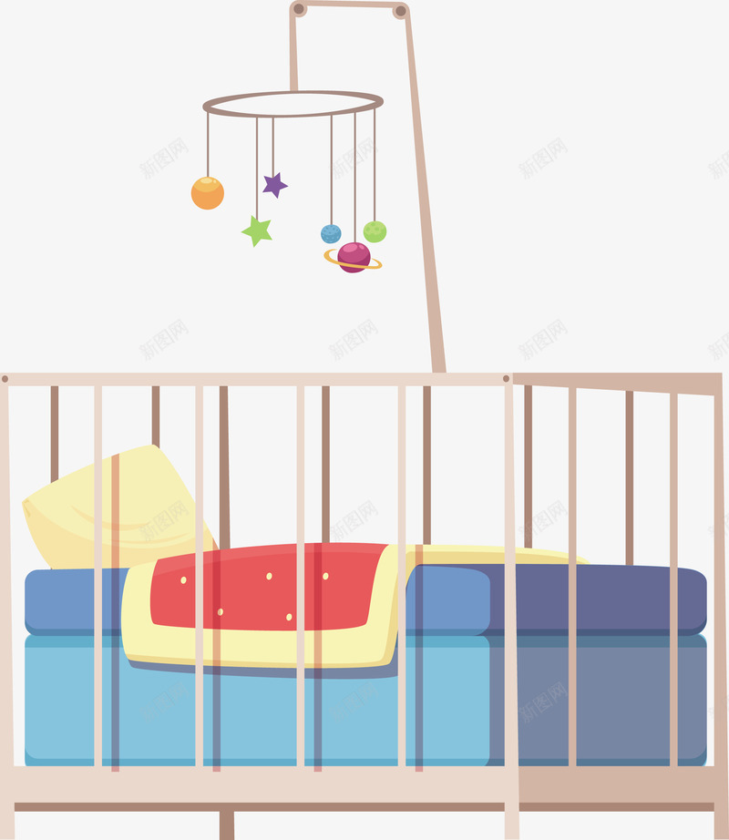 漂亮婴儿儿童床矢量图eps免抠素材_88icon https://88icon.com 儿童床 儿童床PNG 儿童玩具 创意 玩具 矢量婴儿床 矢量图