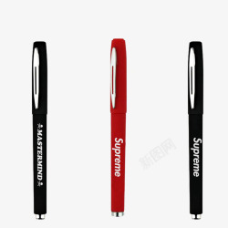 黑红潮牌时尚水性笔写作业素材