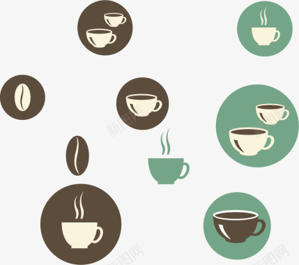 咖啡厅可口咖啡图标矢量图图标