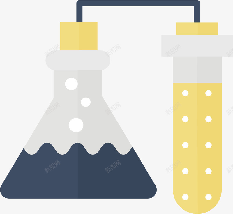 卡通化学实验矢量图ai免抠素材_88icon https://88icon.com 化学 卡通手绘 工科 科学 试管 锥形瓶 矢量图