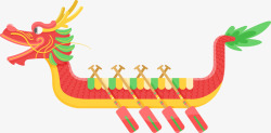 手绘传统装饰插图端午节龙舟插画素材