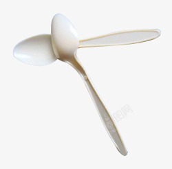 一次性餐具一次性白色塑料勺子高清图片