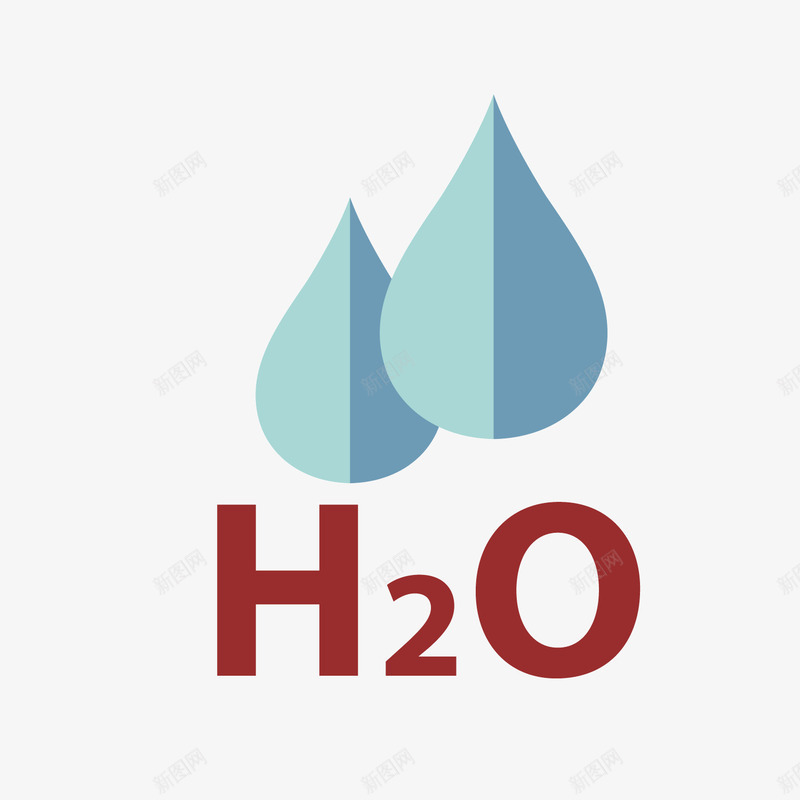 蓝色水滴png免抠素材_88icon https://88icon.com 分子式 化学 商务 学科 扁平化 水滴 蓝色