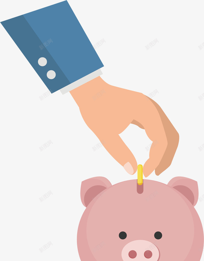 小猪png免抠素材_88icon https://88icon.com 卡通 小猪 手指 手绘 投资 粉色 金币