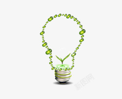 产品广告绿色水晶灯泡高清图片