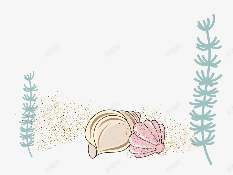 卡通海底海螺贝壳png免抠素材_88icon https://88icon.com 卡通植物 卡通贝壳 海螺 背景装饰