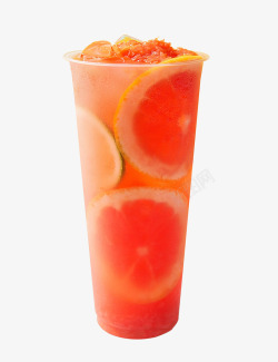 夏日水果青柠西柚水果茶实物高清图片
