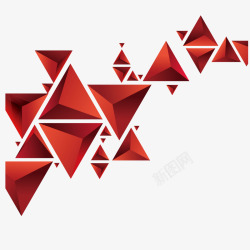 红色立体三角体红色立体三角形高清图片