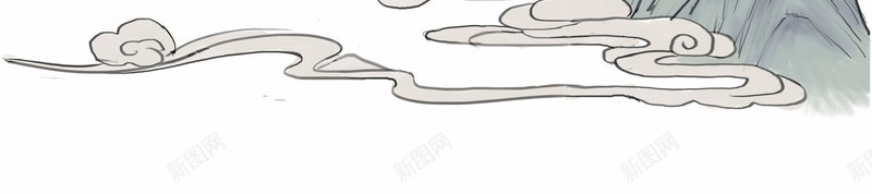 淡彩中秋云纹山psd免抠素材_88icon https://88icon.com 中秋云纹山 国画风格 如意纹 淡彩 节日