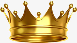 黄色的皇冠卡通金黄色质感皇冠高清图片