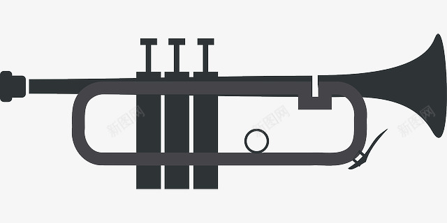 手绘小号png免抠素材_88icon https://88icon.com 乐器 小号 手绘 简单