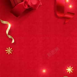 红色主图红色礼物圣诞背景高清图片