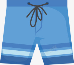 海滩度假蓝色沙滩裤矢量图素材