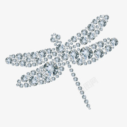 钻石拼凑的蜻蜓素材