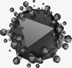 金刚石黑色分子结构素材