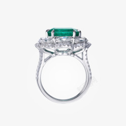 绿宝石银色戒指素材