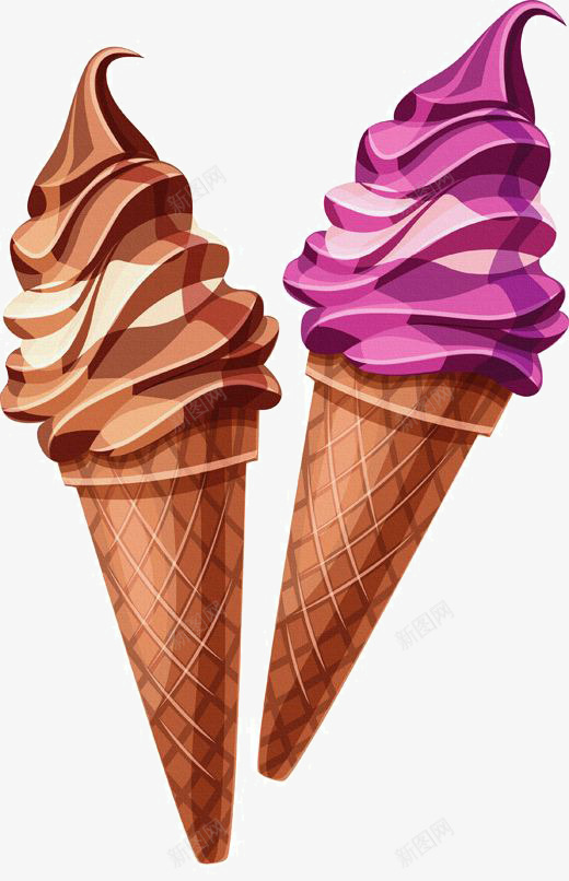 巧克力味和香芋味雪糕png免抠素材_88icon https://88icon.com 夏天 巧克力 年轻人 紫色 解暑