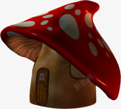 红色蘑菇屋素材