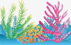 彩色大海海底珊瑚素材