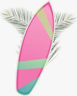 夏天粉红色冲浪板矢量图素材