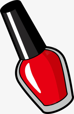 红色手绘指甲油矢量图素材