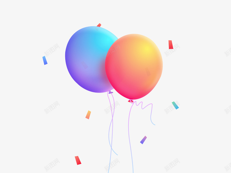 彩色渐变漂浮气球png免抠素材_88icon https://88icon.com 彩色 气球 渐变 漂浮