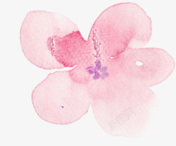 创意手绘水彩粉红色的空中的花瓣素材