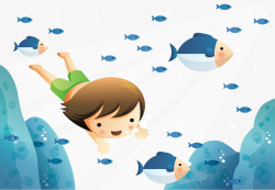 海底世界装饰快乐童年插画矢量图高清图片