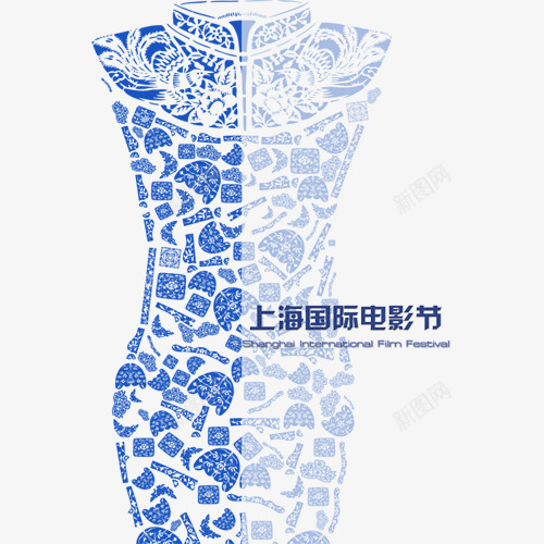 电影节psd免抠素材_88icon https://88icon.com 上海 中国旗袍 宣传 宣传海报 时尚 电影节 蓝色青花