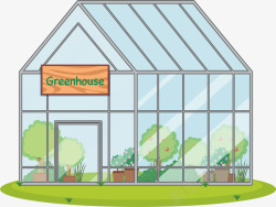 绿化环境卡通花房矢量图素材