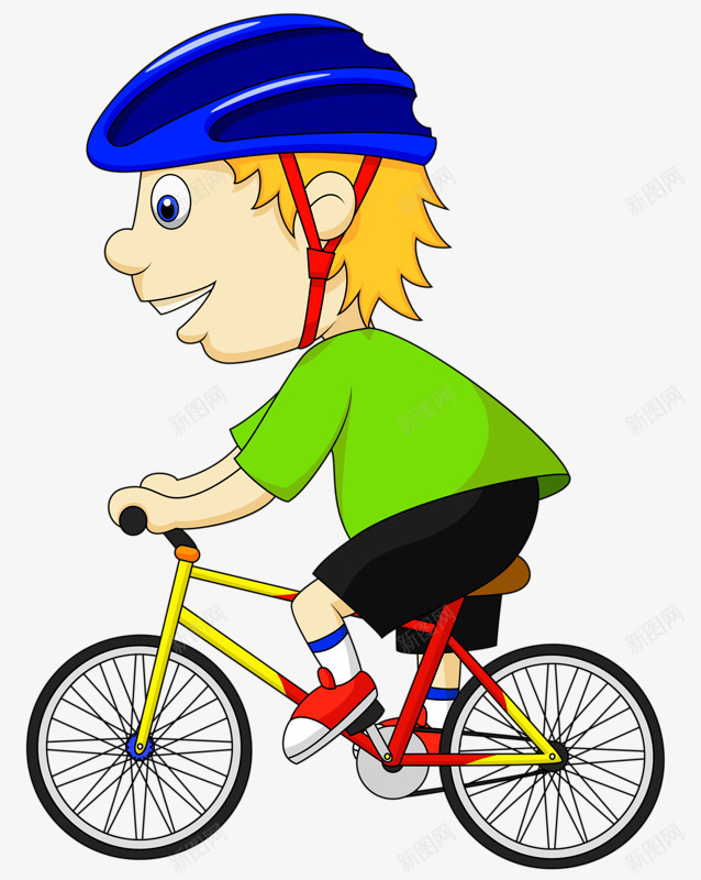 骑车的小男孩png免抠素材_88icon https://88icon.com 卡通 安全帽 绿衣服 自行车 车轮