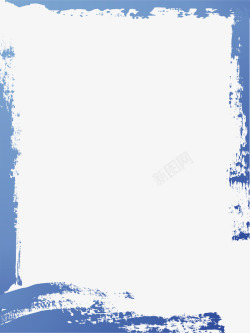 蓝色雪花边框墨迹边框矢量图高清图片