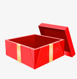 红色喜庆装饰盒子红色礼盒装饰图案高清图片