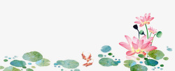 芒种节气插画二十四节气之立夏手绘荷叶荷花主高清图片