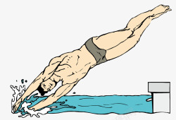 短裤头泳裤跳水的人高清图片