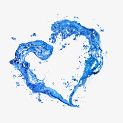 心型动感水水元素高清图片