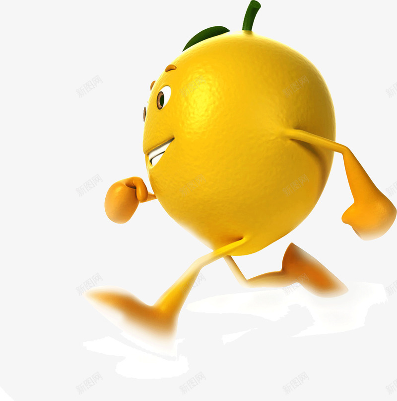可爱奔跑的黄色橙子png免抠素材_88icon https://88icon.com 创意 卡通橙子 可爱橙子 奔跑 橙子 水果 黄色