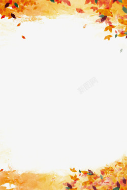秋天海报秋天金黄色树叶背景高清图片
