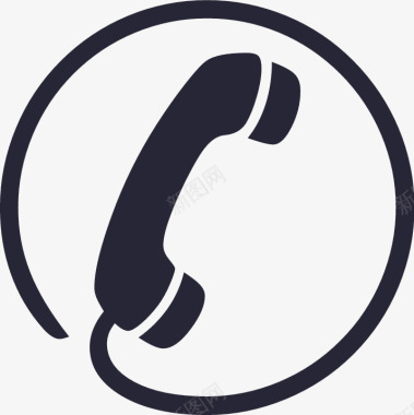 虚拟客服黑色手绘电话标志客服图标图标