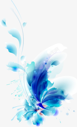 蓝色花瓣背景蓝色炫彩图案高清图片