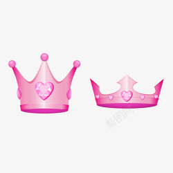 粉色王子公主王冠插画元素素材