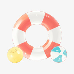 彩色圆弧游泳圈元素素材