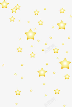 黄色漂浮星星素材