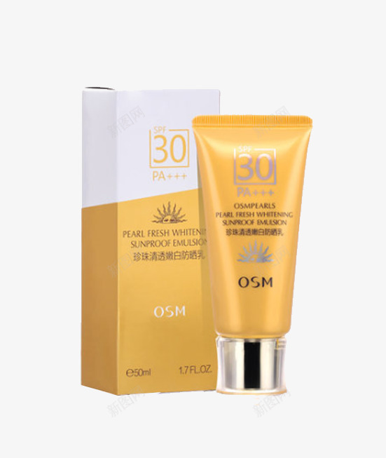 欧诗漫防晒霜SPF30PApng免抠素材_88icon https://88icon.com 产品实物 嫩白 清透 防晒乳