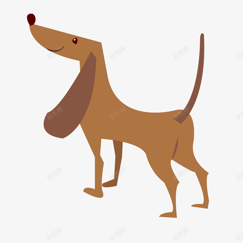 卡通棕色的小狗矢量图ai免抠素材_88icon https://88icon.com 动物设计 卡通 可爱 宠物设计 小狗 棕色 矢量图